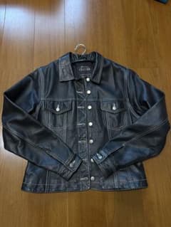 vintageリアルレザージャケット ブラック Sのサムネイル