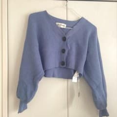 【新品】リリーブラウン　ショート丈　ニットカーディガン　ラメ入り