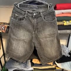 メンズ デニムハーフパンツ ブラックのサムネイル
