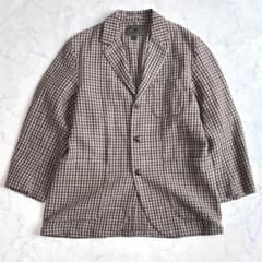 ナイジェルケーボン 美品 リネンチェック マロリー型ジャケット 50 up8 