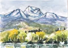 5月の妙高山　原画一点物　2L判フレーム付きのサムネイル