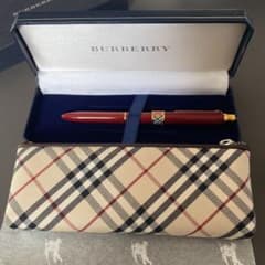 【新品】バーバリー　ペンケース&赤黒シャープペンのサムネイル