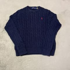 Polo Ralph Lauren ネイビー ケーブルニットセーター XSのサムネイル