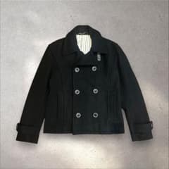 Pherrow's フェローズ ピーコート Lウール　黒　ダブル　レザー　短丈 Pherrow's フェローズ ピーコート Lウール 黒 ダブル レザー 短丈