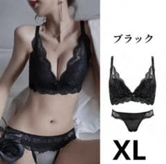 【上下セット ノンワイヤーブラショーツセット】BLACK/WHITE/XLのサムネイル