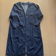MUJI インド綿デニムロングカーディガンＯＮＥ　ＳＩＺＥ・ネイビーのサムネイル