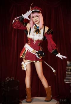 原神　シャルロット　コスプレ衣装　フルセット　Lサイズ　衣装+靴+ウィッグセットのサムネイル