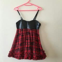 ZIDDYのレザーチェックワンピースのサムネイル