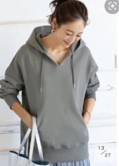 STYLE DELI ビッグシルエットフーディ　オリーブグレーのサムネイル