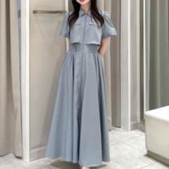伝説のバズりワンピ】バストフレアワンピース 春服 夏服 S - メルカリ
