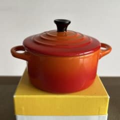 新品】 ル・クルーゼ LE CREUSET ミニココット オレンジ - メルカリ