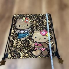日焼けハローキティ ヒョウ柄 ナップザックのサムネイル