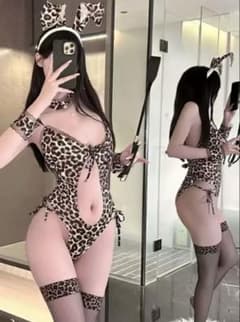 Leopard print bunny girl cosplay sexy lingerie
