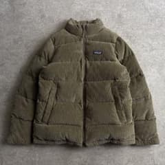 極美品□patagonia【M】コーデュロイ ダウンジャケット カーキ Wジップ 