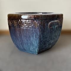 八角形の陶器製火鉢、メダカ鉢,睡蓮鉢 （昭和レトロ品） - メルカリ