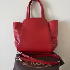 TOD'S トッズ レザー 2WAY ショルダーバッグ レッド - メルカリ