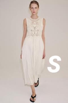 ZARA ザラ 刺繍入りミディワンピース ZWコレクション S 新品 ホワイト