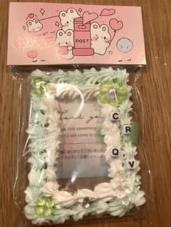 ハンドメイド   トレカケース  ホイップデコ グリーン  おまけでシール付きのサムネイル