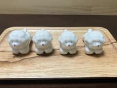 ナチュラルキッチン　ビションフリーゼ箸置きにもなるオブジェ　4個セットのサムネイル