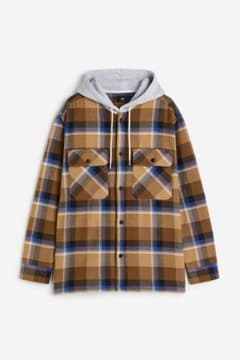 H&M フード付き チェックネルシャツのサムネイル