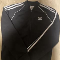 adidas ブラック ジップアップジャージのサムネイル