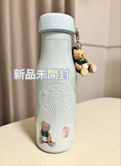ジェラピケ×スタバ ベアチャーム付きステンレスボトル ミントグリーン