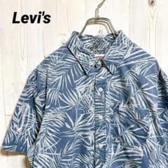 Levi's 보타니컬 무늬 총 무늬 반소매 셔츠 코튼 셔츠 리프 무늬