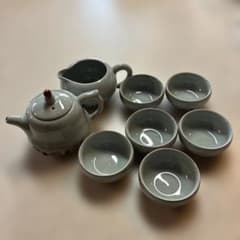 陶器製 韓国茶器セット 急須 湯冷まし 湯呑み 6客のサムネイル