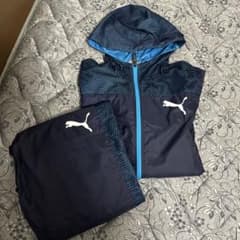 PUMA ウィンドブレーカー/パンツ フード付き ネイビー L 上下セットのサムネイル