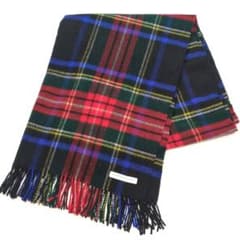 美品✨ジョンストンズ 大判 カシミヤ100% ブラックチュワート ストール