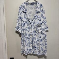 オーデン シャツ オープンカラー 半袖 貝殻 【XXL】ホワイト リラクシング