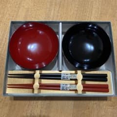 秋田伝統工芸品　川連漆器　お椀とお箸セットのサムネイル