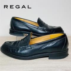 REGAL リーガル 2640 コインローファー ペニー シボ革 ブラック 25