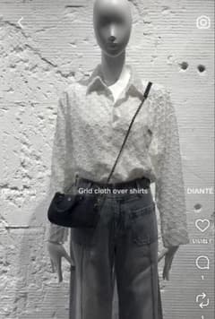 DIANTE Grid cloth over shirts ホワイトのサムネイル