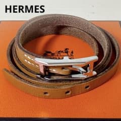 HERMES エルメス アピ3 ブレスレット バングル ブラウン レザー - メルカリ