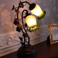 [신품] 터치 램프 2등 그린 테이블 램프 조명 브라운 갈색