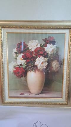 Masterpiece Lovely Roses: Red and White Roses, ACP Large Painting, Fine Art, Still Life, Interior Decor