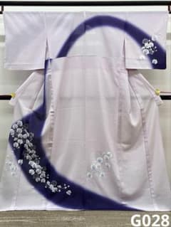 絽 付け下げ 夏物 銀彩 胡蝶蘭 透け感 居敷当て 正絹 G028 - メルカリ