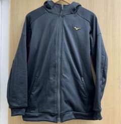 MizunoPro フルジップフード付きジャケット ブラック　Oサイズのサムネイル