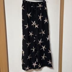 ヒトデ柄 ワイドパンツ イージーパンツ ブラックのサムネイル
