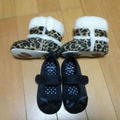 値下げ！豹柄＊ベビームートン&フォーマルシューズ2セットのサムネイル