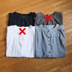 【無印良品】洗いざらし強撚フレンチスリーブブラウスのサムネイル