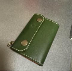 グリーンレザー 三つ折り財布　ウォレットチェーンセットのサムネイル
