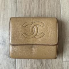 CHANEL キャビアスキン　三つ折り財布　難ありのサムネイル