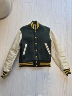 GOLDEN BEAR USA製 グリーン×クリーム スタジャン xs - メルカリ