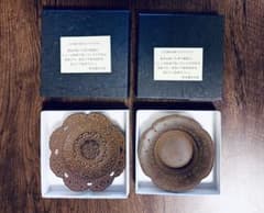 旧南部藩御用鋳物師 鈴木盛久工房 十三代盛久 霰/天蓋 茶托 2客 セット 