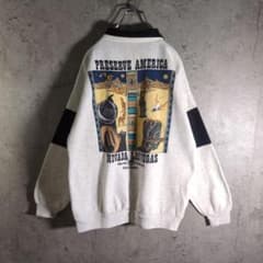 USA製】両面プリント ハーフジップスウェット ネバダ ラスベガス 裏 