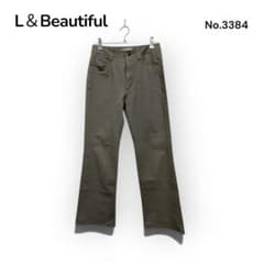 L & Beautiful 캐주얼 팬츠 카키 스트레치 스트레이트 팬츠