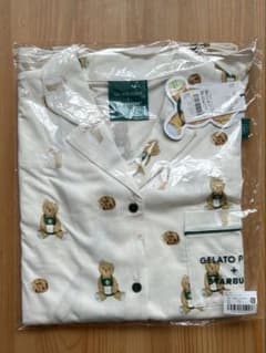 スターバックス × ジェラートピケ ベア柄カットソーシャツ アイボリー