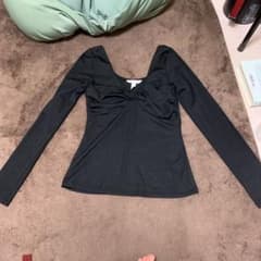 H&M 長袖 トップス ブラック ラメ S